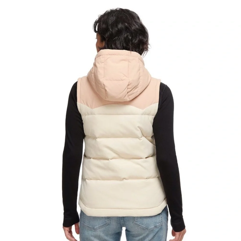 RARE Patagonia Women's Two-Tone Hooded Vest - Cream and Pink BIVY EUC - Picture 3 of 6
